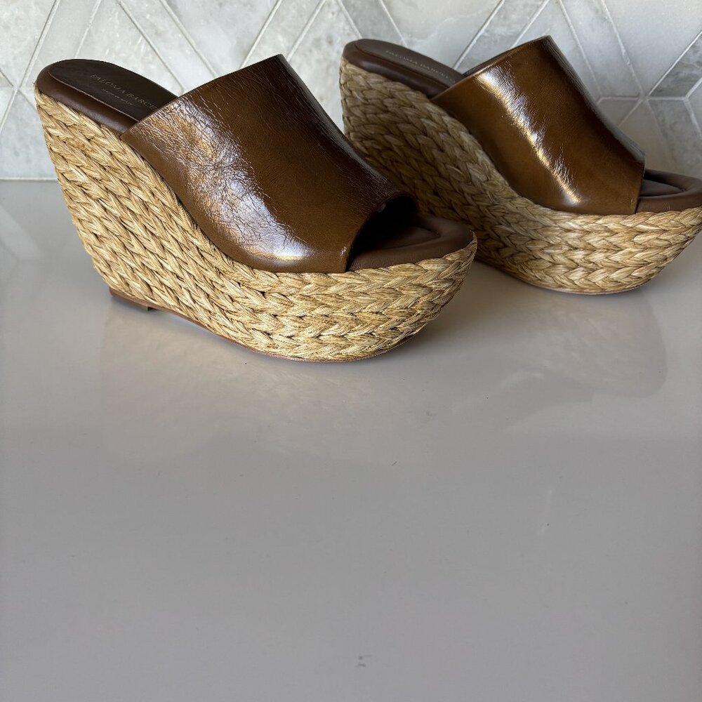 Paloma Barcelo Sz 39/8.5 Woven Wedge Heel Platform Sandal Espadrilles Ritmo Jute - Picture 4 of 7